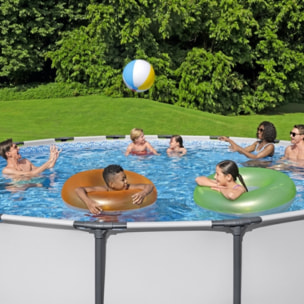 Bestway Piscine hors sol tubulaire ronde Bestway Steel Pro Max 549 x 122 cm gris clair