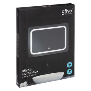 Miroir rectangulaire angle à led 65x49cm