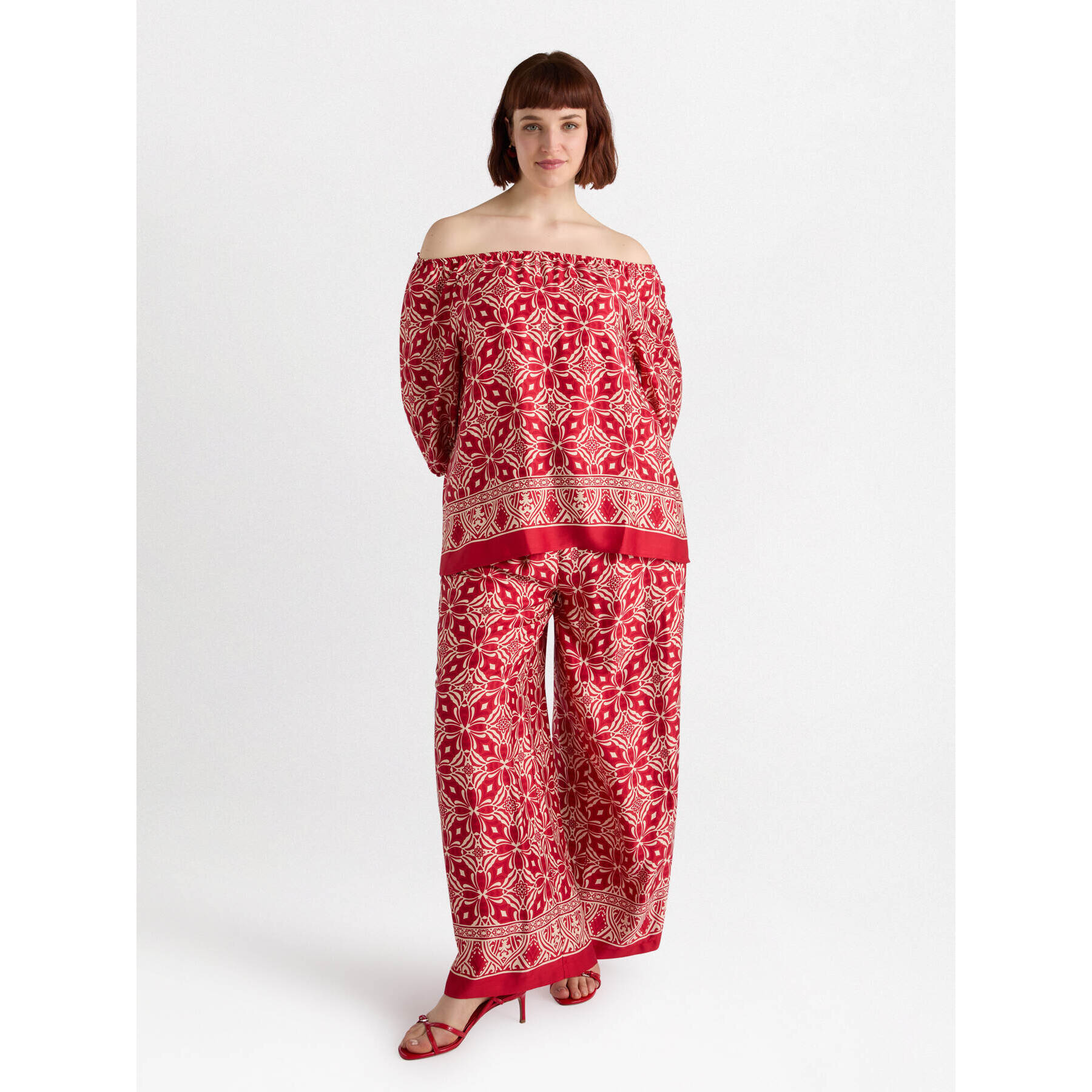 Fiorella Rubino - Blusa con estampado étnico - Rojo