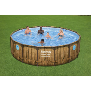 Piscine hors sol effet rotin brun 4,88 x 1,22 m KAILA