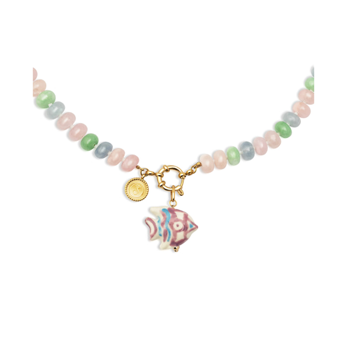 Collar Nemo Stones Acero Baño Oro