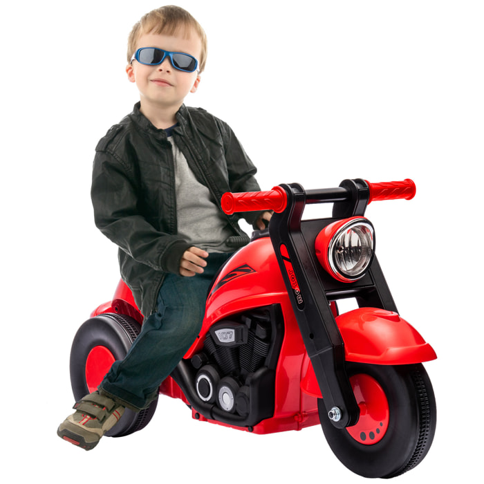 Moto Correpasillos para Niños de 2-5 Años Correpasillos con Música Burbujas Carga 30 kg 80x35,5x42 cm Rojo