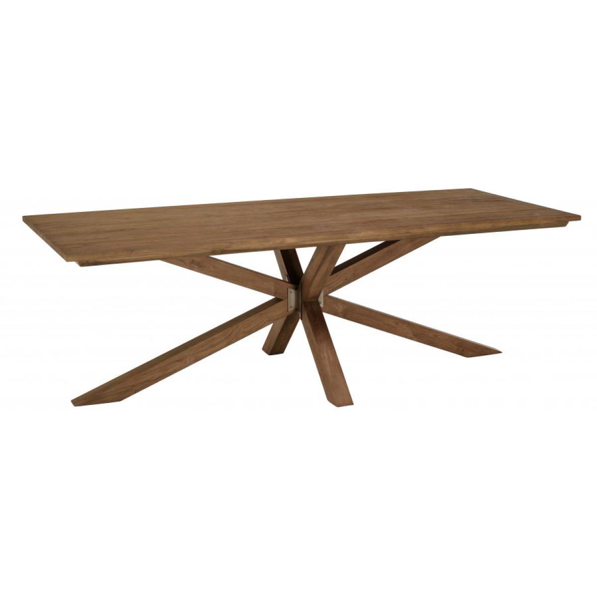 ALIDA - Table à manger rectangulaire 240x100cm en bois teck recyclé