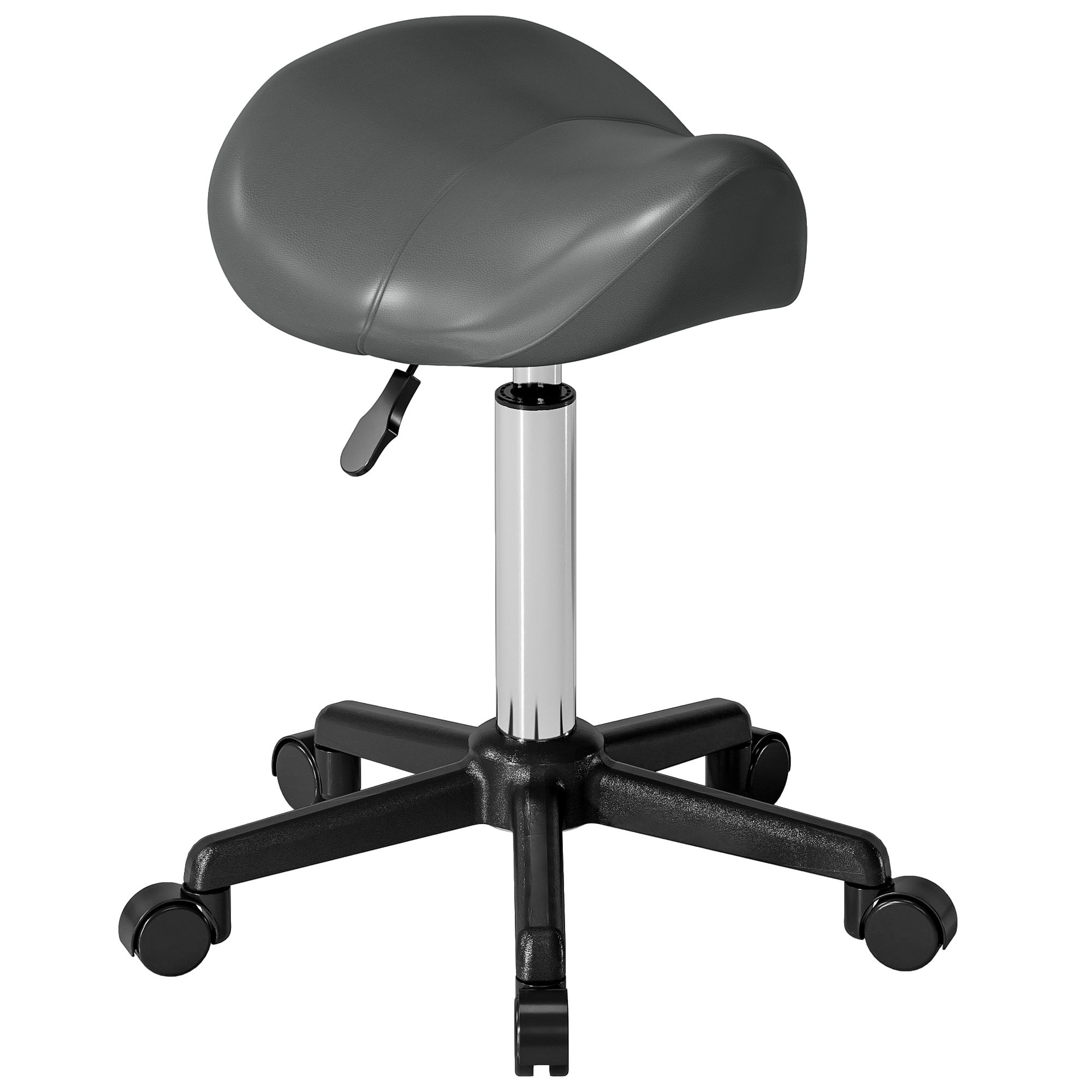 Tabouret de massage tabouret selle ergonomique pivotant 360° hauteur réglable revêtement synthétique gris