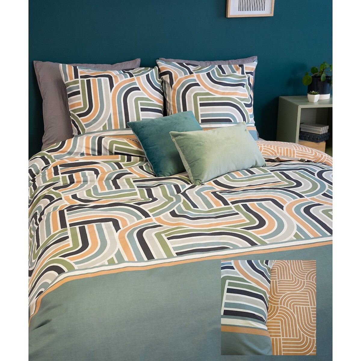 Parure de lit enfant coton vert