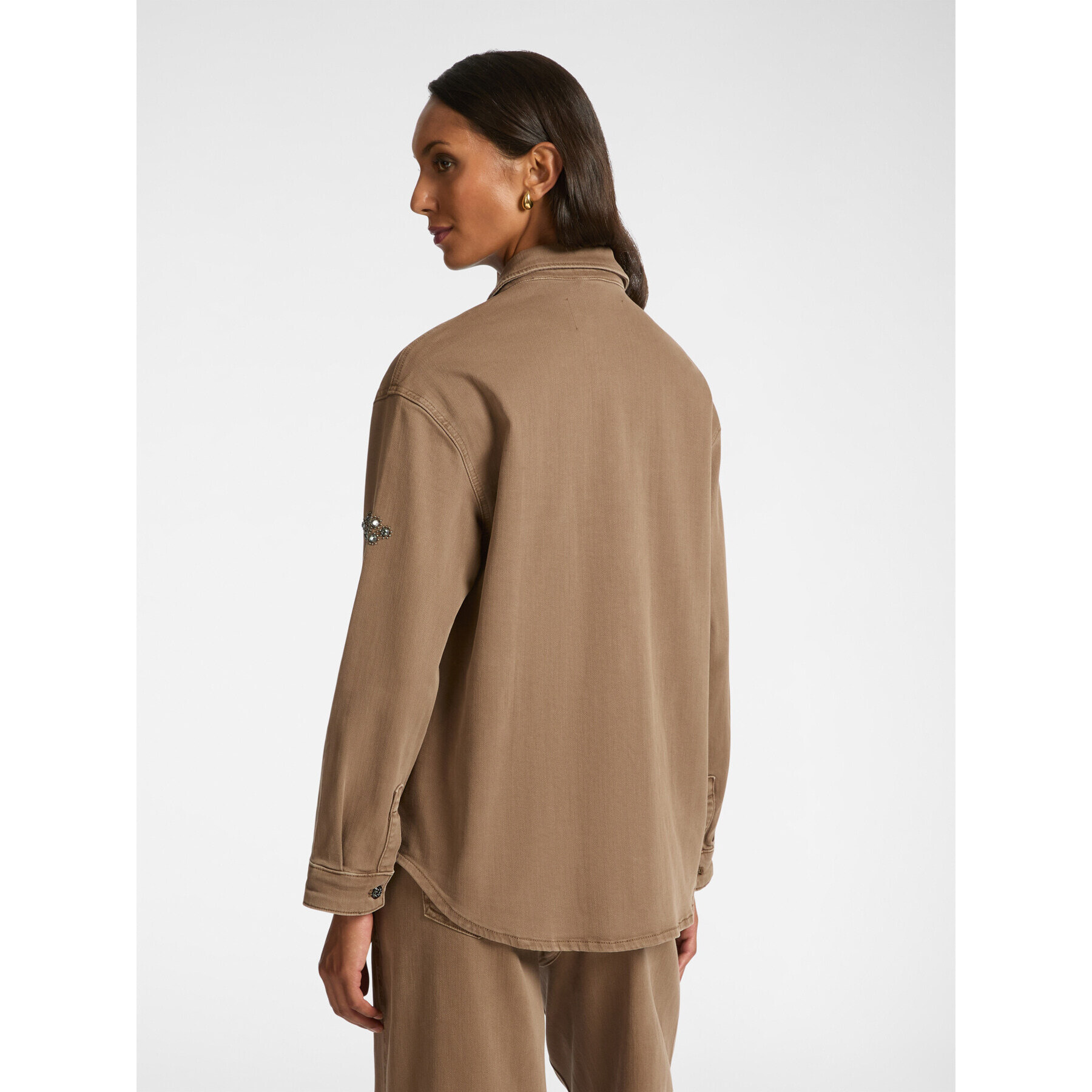 Elena Mirò - Overshirt ricamata - Marrone