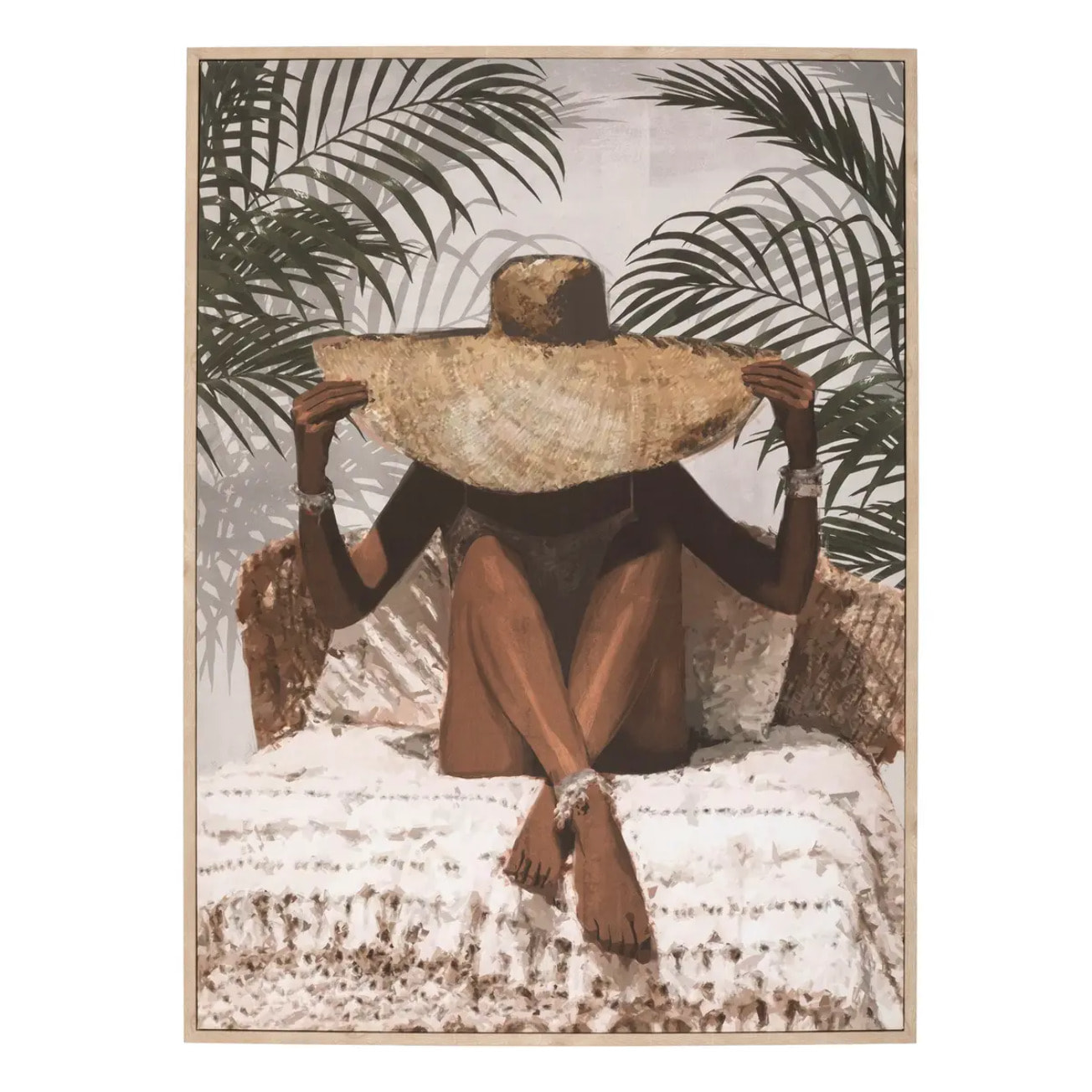 Toile imprimée Eliane - bois - 58x78 cm