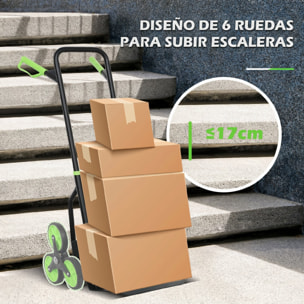 Carretilla Plegable para Escalera con Ruedas Carga 120kg Carretilla de Mano Portátil para Entrega Almacenes Mercado Viajar Mudarse Verde