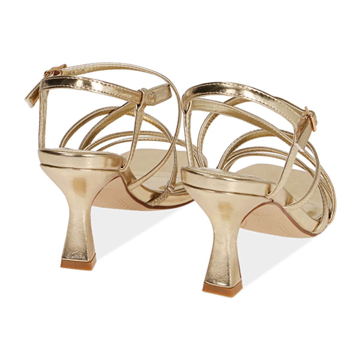 Sandali oro, tacco 7,5 cm