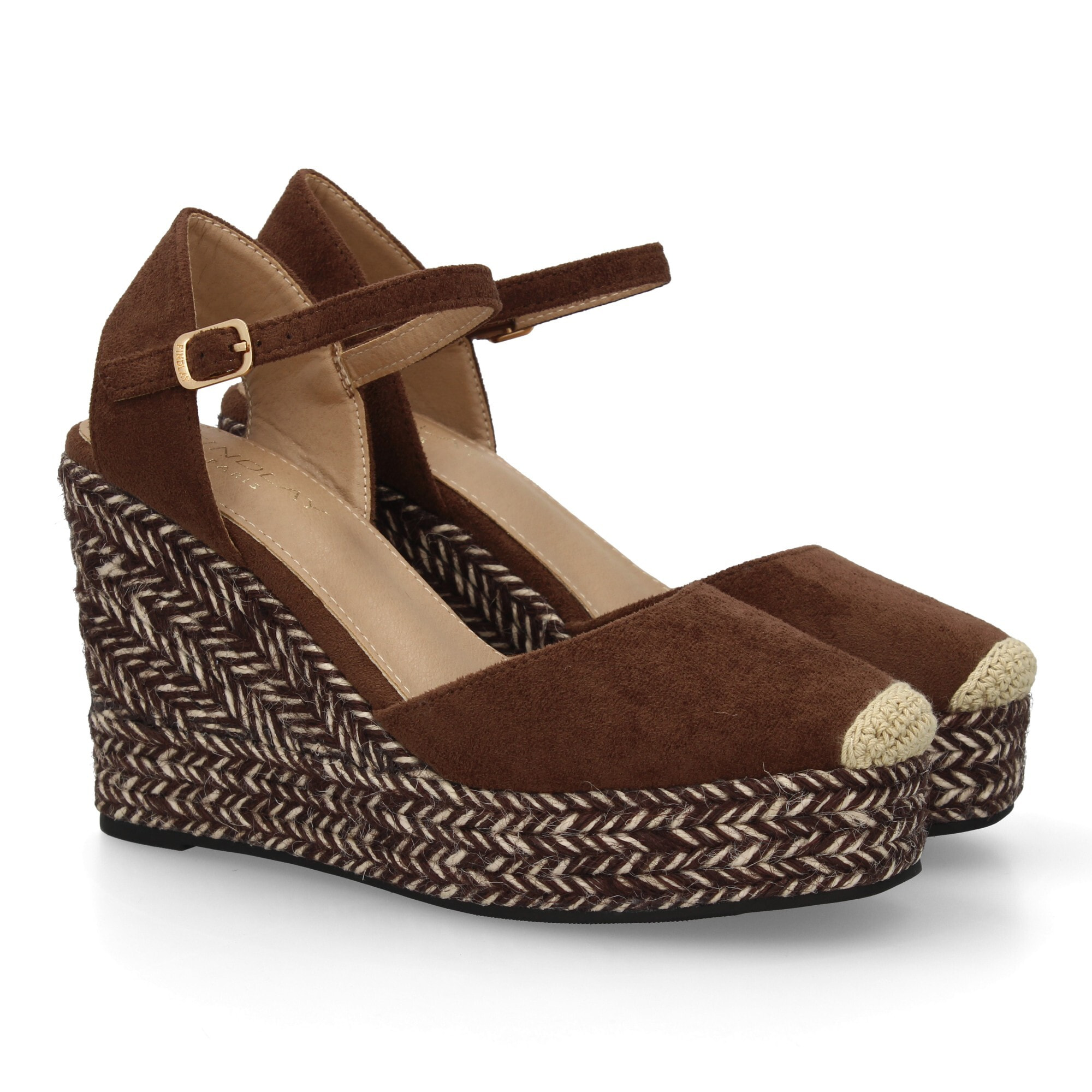 Alpargata de cuña con trenzado bicolor