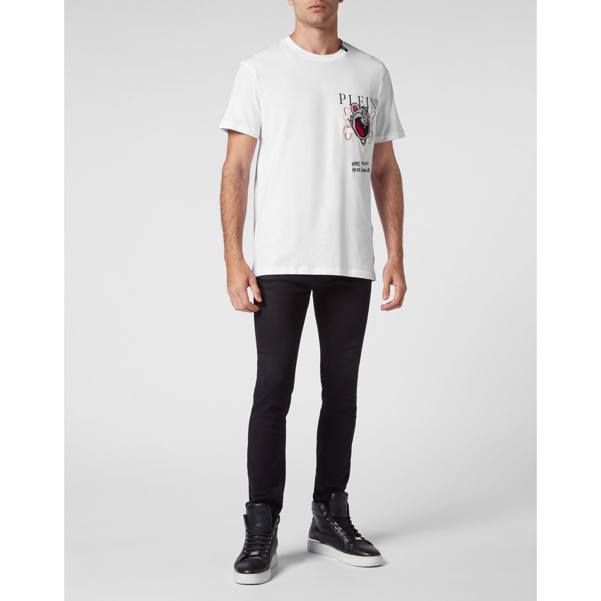 PHILIPP PLEIN T-shirt Round Neck SS Patch Money