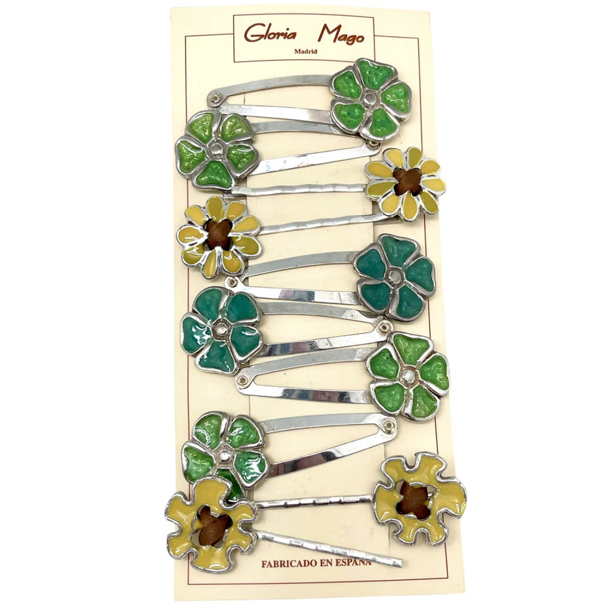 Pack de 10 horquilla rana flores lacadas