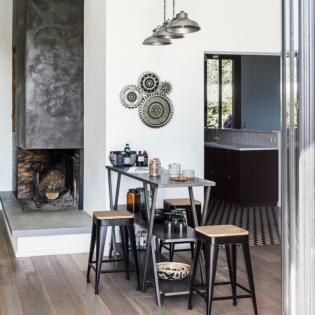 Suspension "Sorn" noire - métal L106 cm