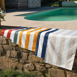 Toile outdoor enduite à rayures ARCACHON - Terracotta