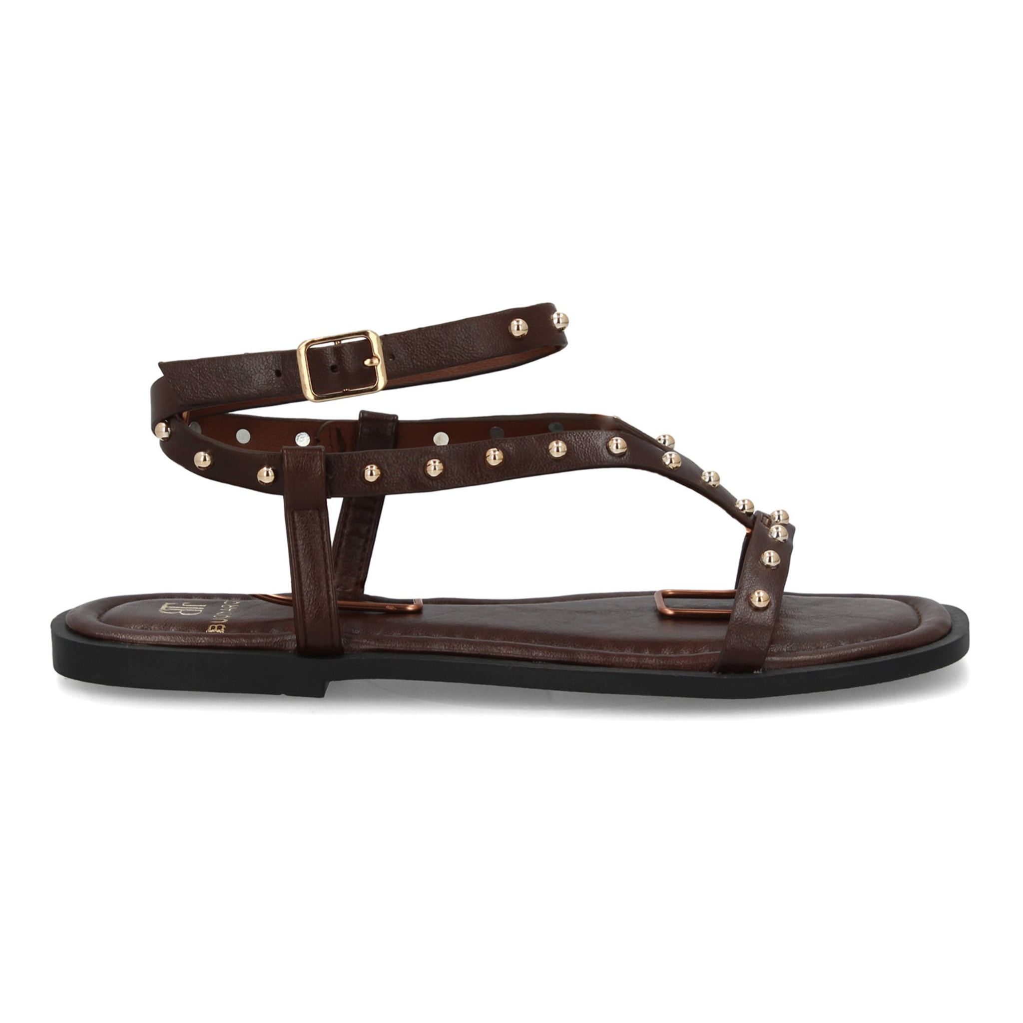 Sandalia plana mujer con tachuelas metálicas