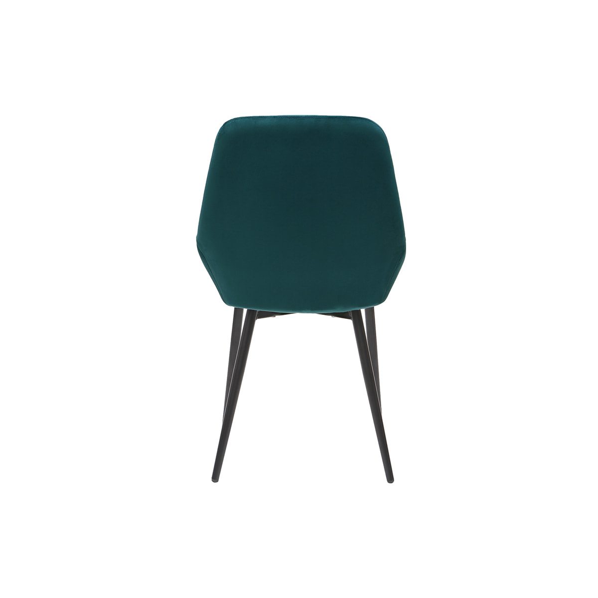 Chaises design en tissu velours bleu pétrole et métal noir (lot de 2) HOLO