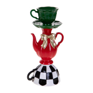 Porta candela x1 le tazze di alice - Pezzi 1 - ROSSO - Bianchi Dino SpA