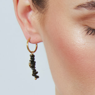Pendientes de Onix acabados en oro amarillo de 18K- Miald