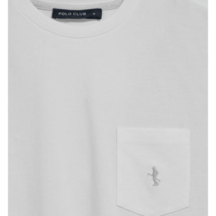 Camiseta blanca de manga corta con bolsillo y bordado Rigby Best