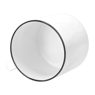 Pack de 6 Tazas de cerámica de 400 ml de capacidad de acabado exterior mate y borde en color negro.
