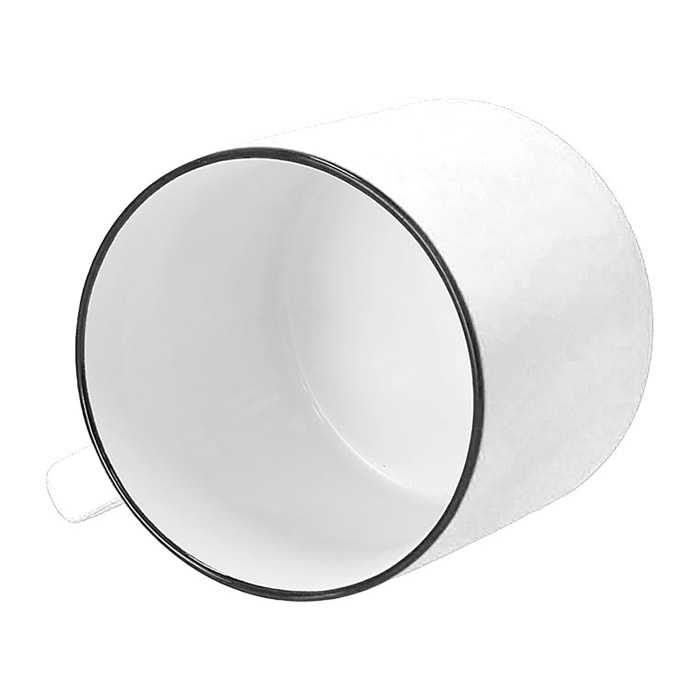 Pack de 6 Tazas de cerámica de 400 ml de capacidad de acabado exterior mate y borde en color negro.