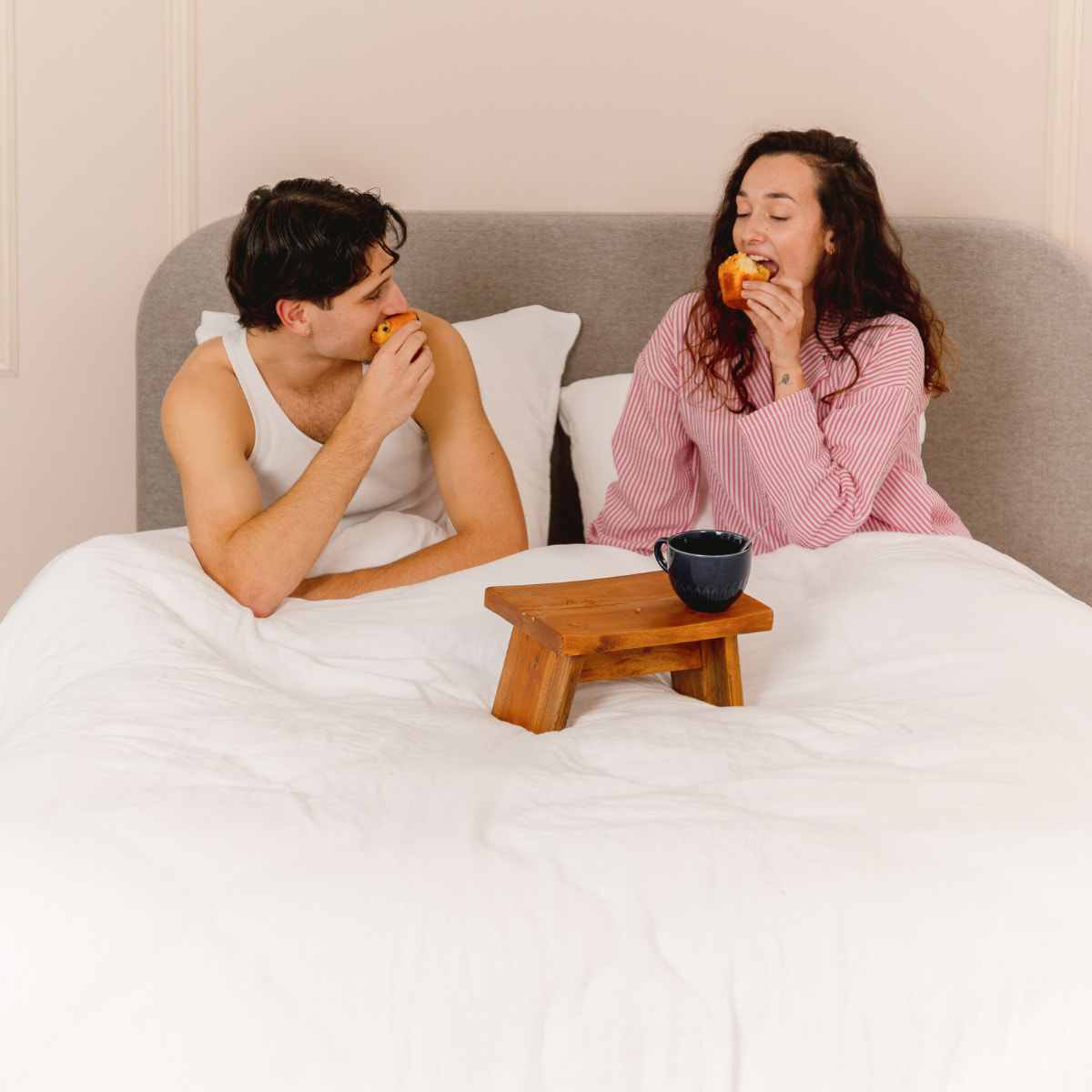 Lit Coffre NOVA tissu gris - Hypnia