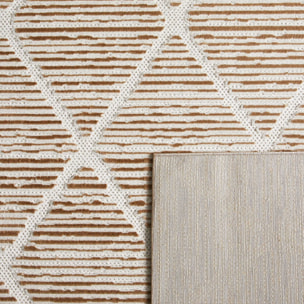 Tapis Loopin 321 beige - Motif en relief - Indoor & Outdoor