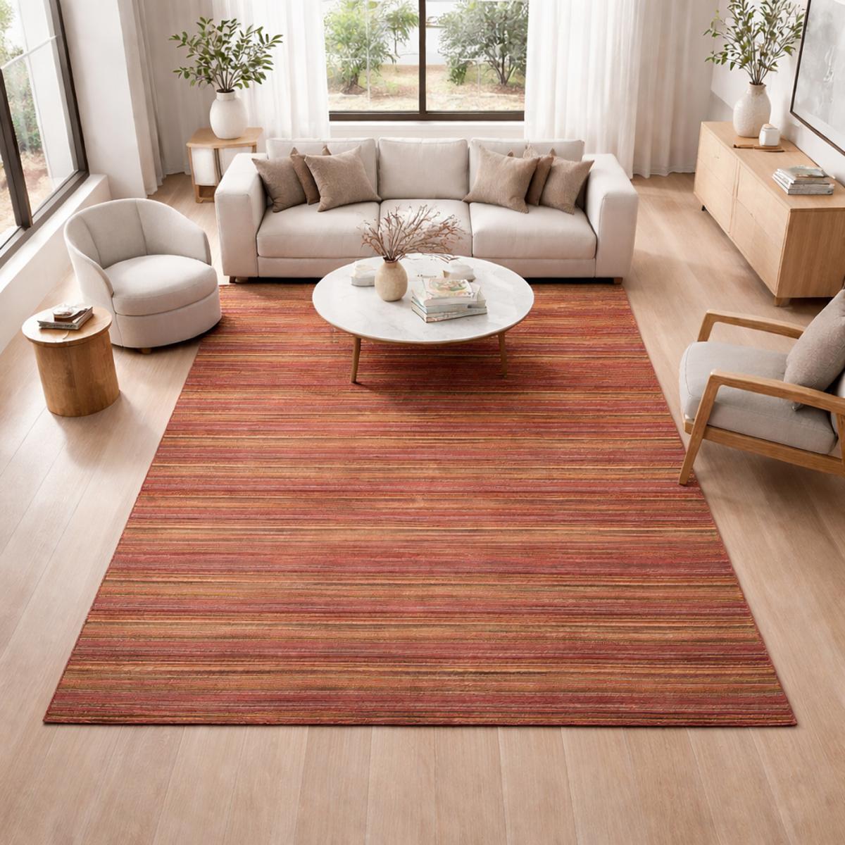 Tapis salon et chambre fait à la main en laine motif géométrique