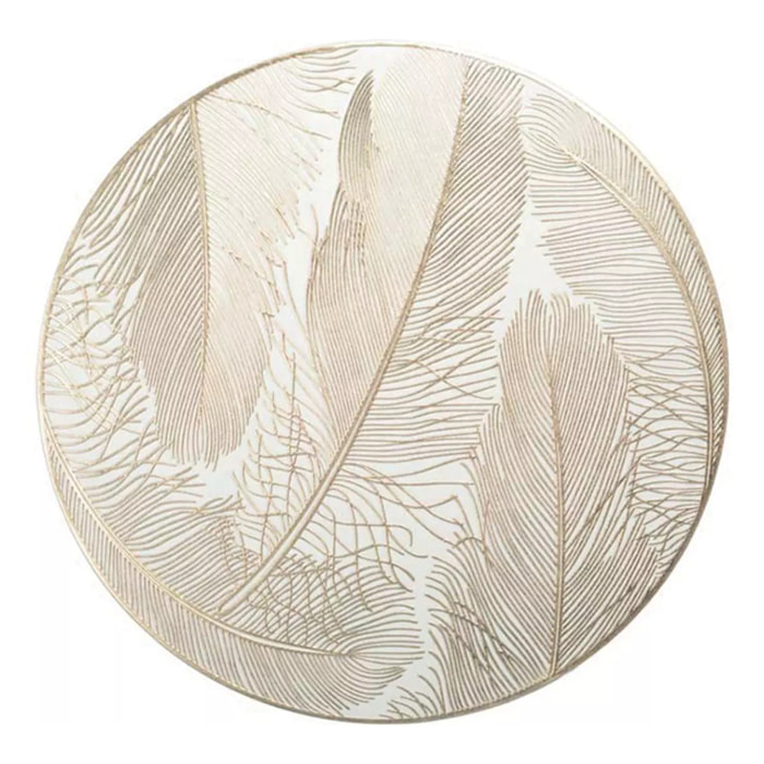 Lot de 6 Dessous d'assiette rond doré 38cm