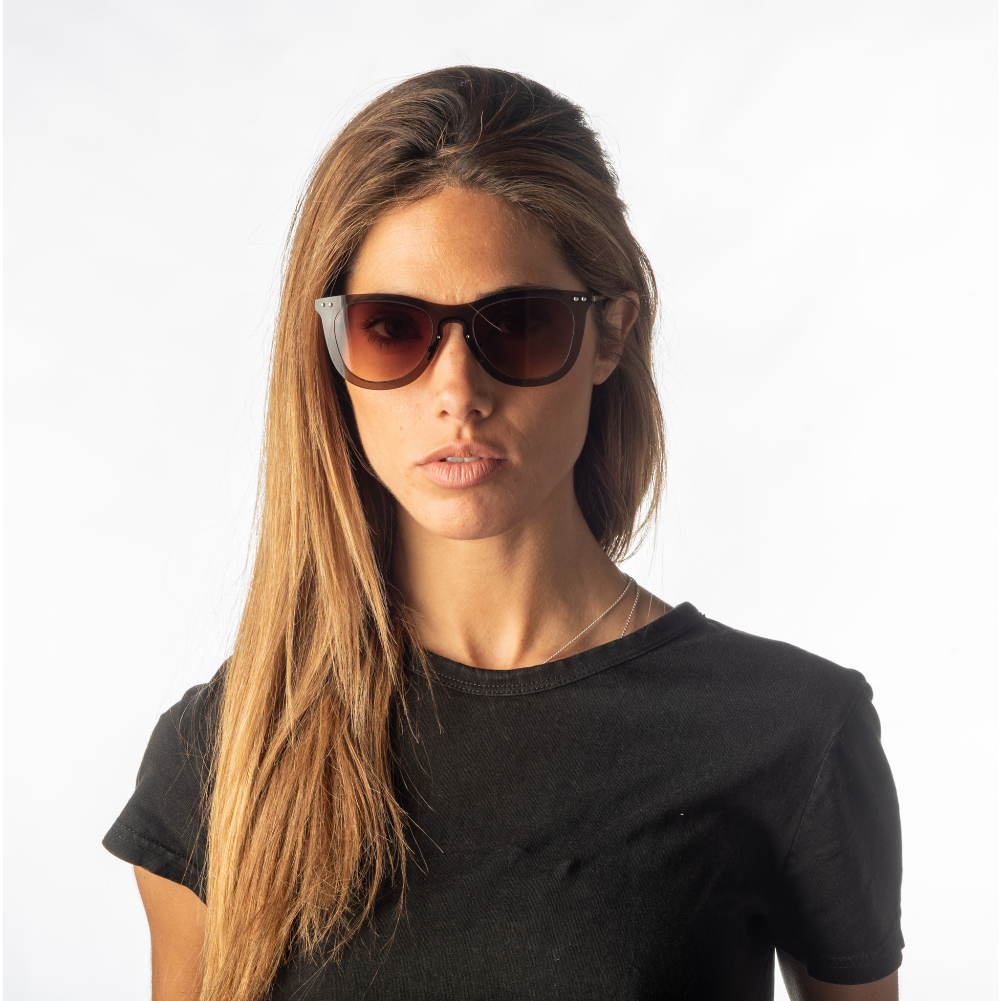 Gafas de sol PALO ALTO ARLES - Marrón transparente / Marrón degradado y patillas de metal negro mate
