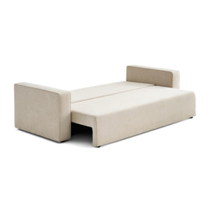 Topaze - canapé 3 places - convertible avec coffre - en tissu - Beige