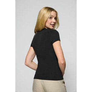 Camiseta negra de manga corta con logo bordado Rigby Go