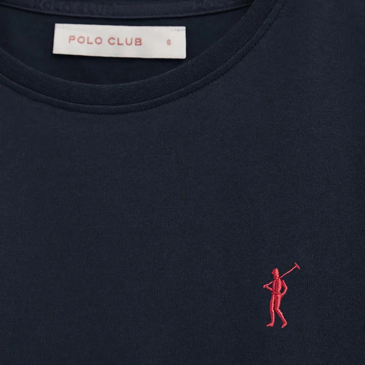 Camiseta azul marino de manga corta y cuello redondo con bordado Rigby Go