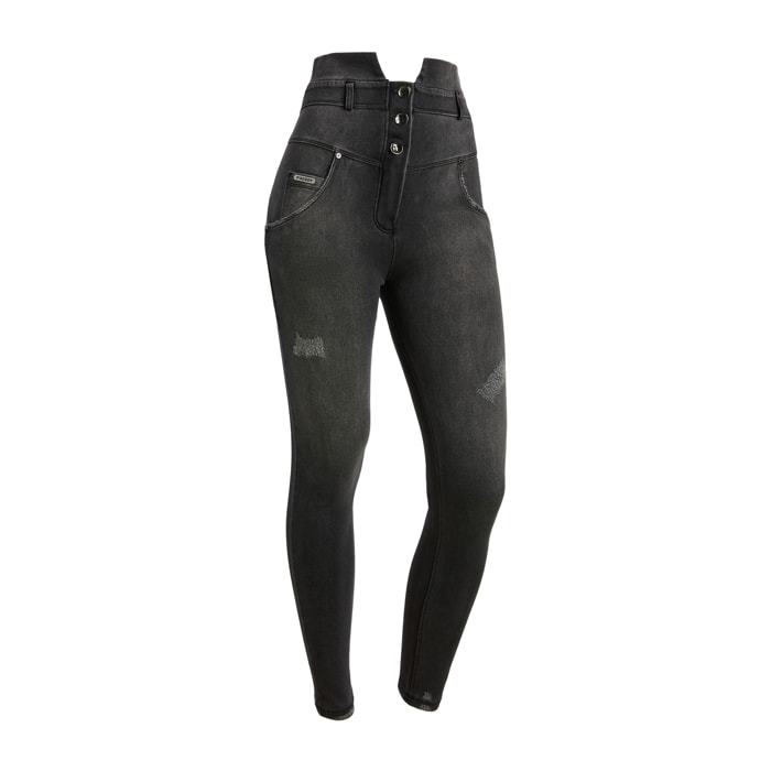 Jeans WR.UP® in denim navetta con vita alta stile bustier