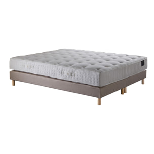 Ensemble Nova - Matelas ressorts ensachés Mémoire de forme - Sommier Rose Poudré