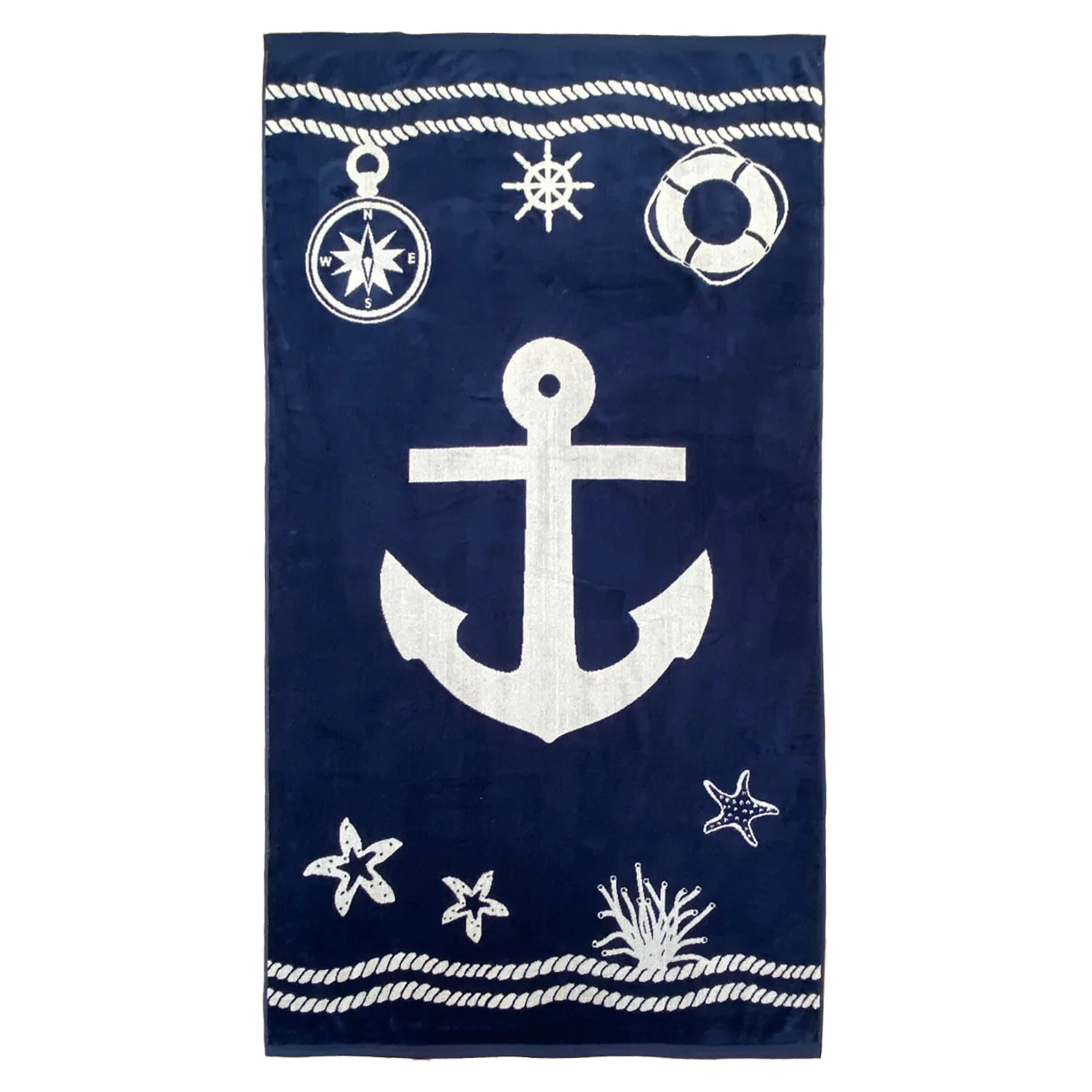 Serviette de plage éponge velours Jacquard - Oakland - 100x175cm - 470g/m²