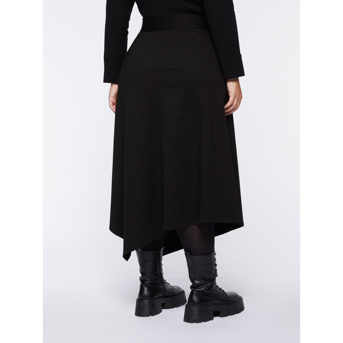 Fiorella Rubino - Falda larga asimétrica de viscosa ECOVERO™ - Negro