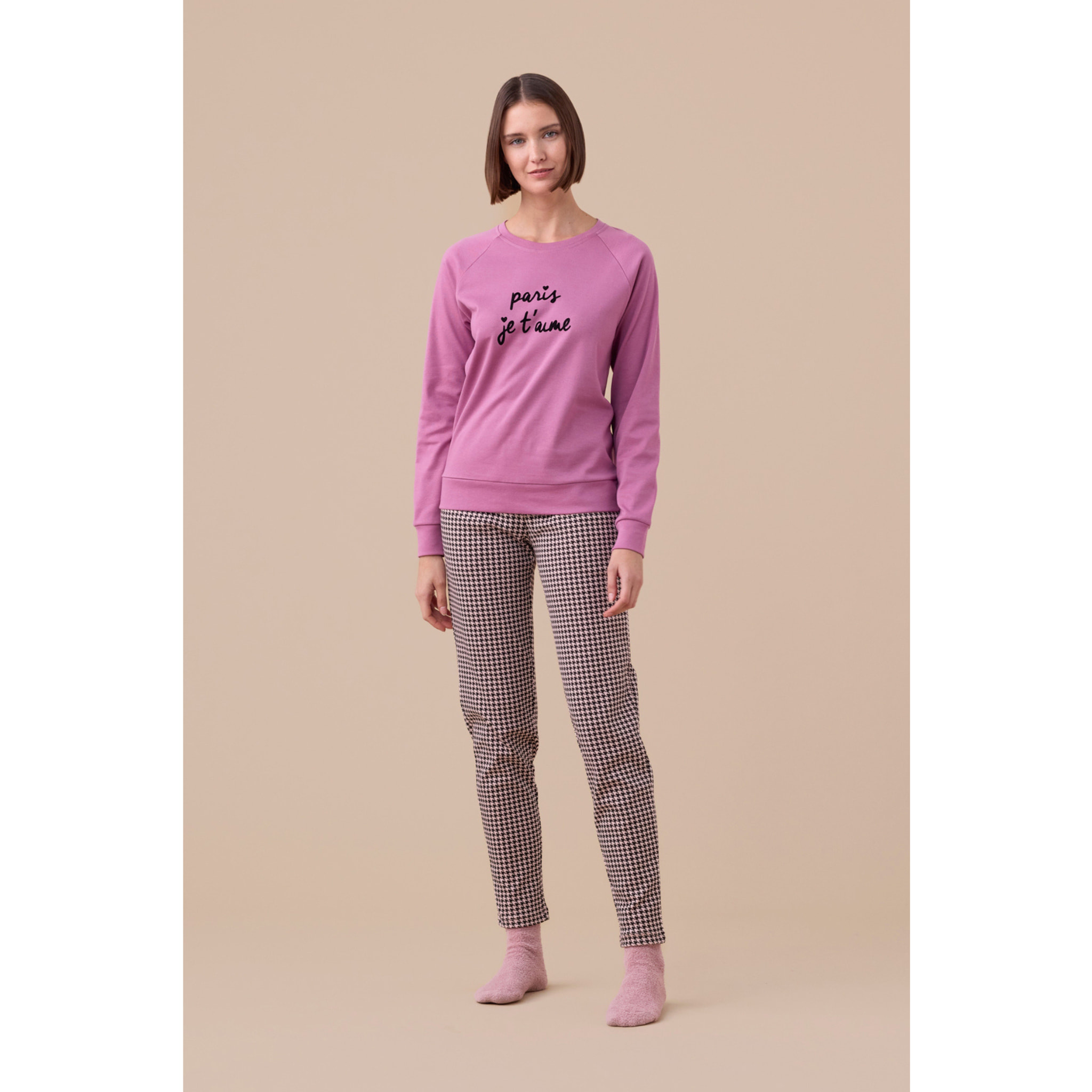Pigiama donna caldo cotone articolo paris Noidinotte
