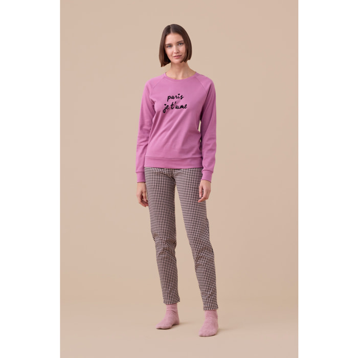 Pigiama donna caldo cotone articolo paris Noidinotte