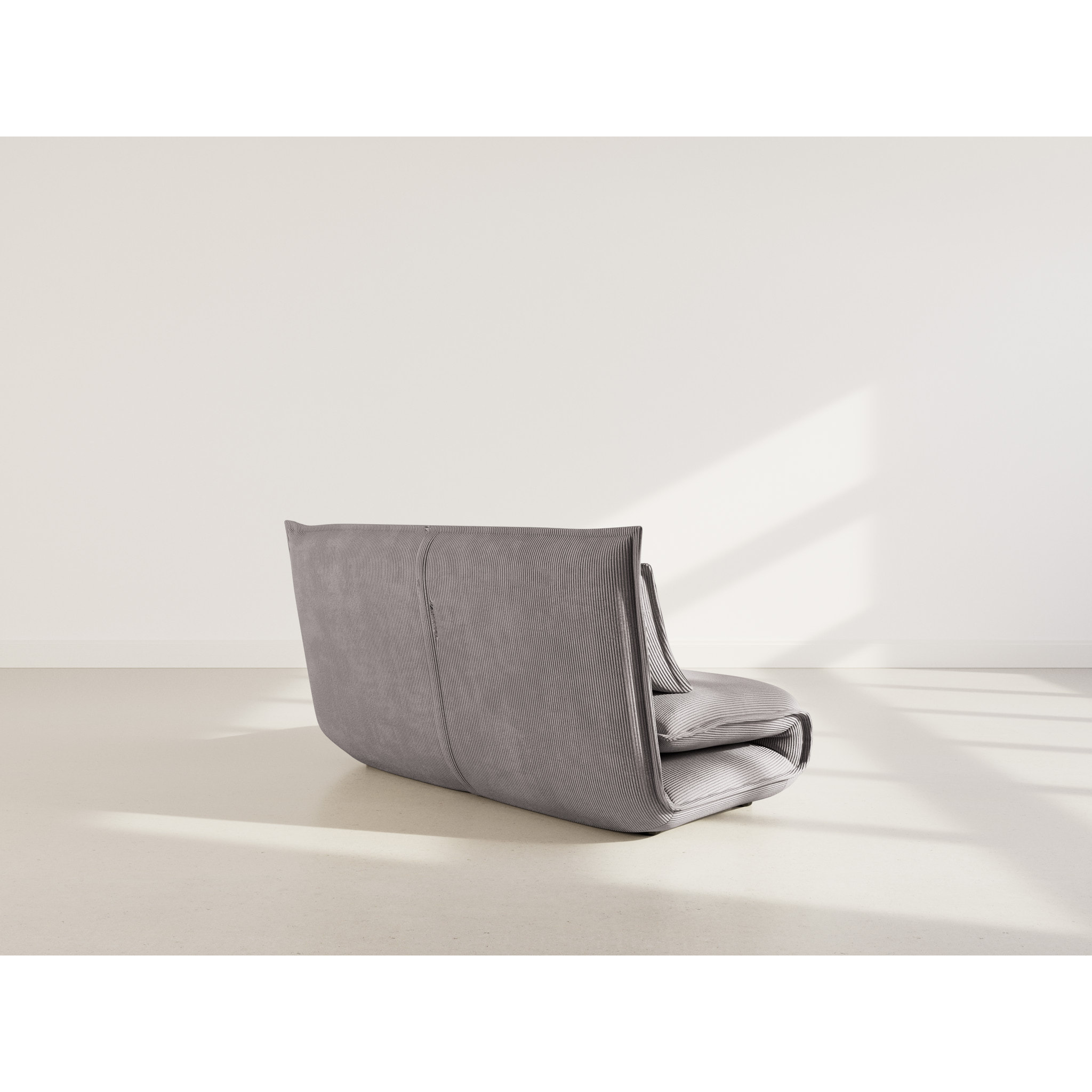 Candice - Banquette 2 places convertible clic-clac en velours côtelé - Gris clair