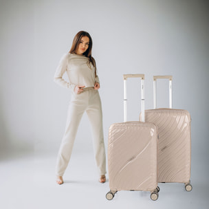 Juego De Maletas Rígidas Pp Itaca Danubio Taupe