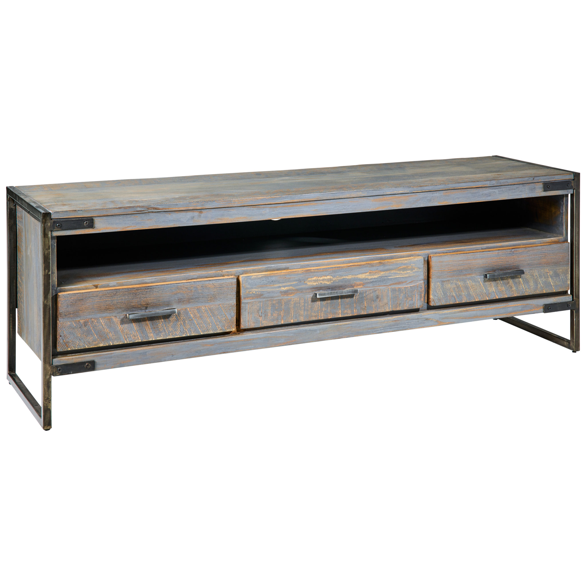 LEICESTER - PORTA TV 3 CASSETTI GREY - misura: 150X40X50 cm