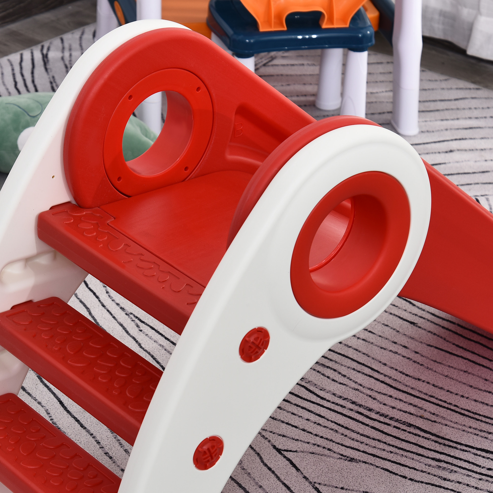 Toboggan enfant pliable 3 à 6 ans usage intérieur extérieur dim. 120L x 50l x 56H cm HDPE rouge