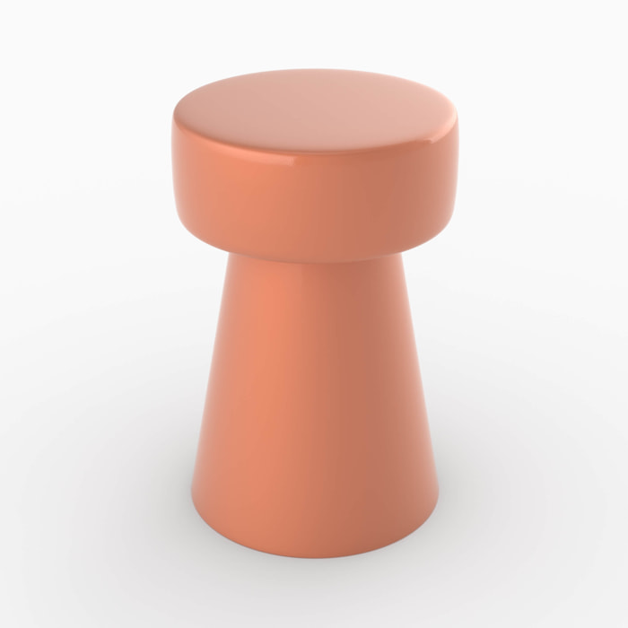 Table d'appoint ronde en métal orange D30 cm - Athéna