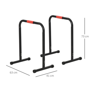 Barras Paralelas Training Soporte con Mango 63x41x73 cm Negro