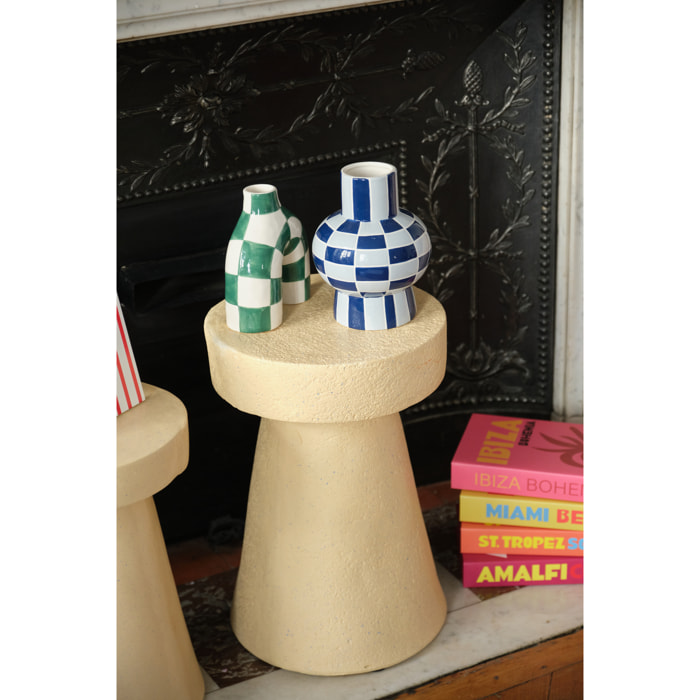 Phoenix - Vase art moderne à damier vert