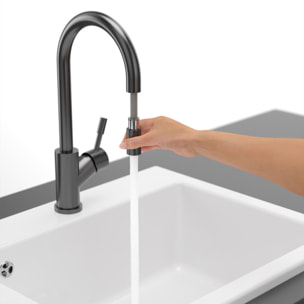 Robinet cuisine Umbrella flex + Distributeur de savon Anthracite