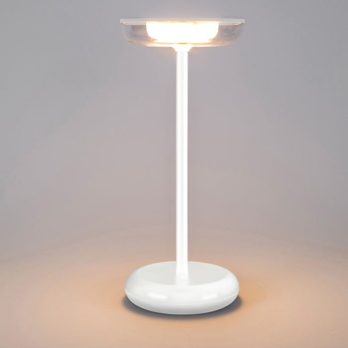 Forlight Pomer Sobremesa exterior en blanco con luz led blanco cálido 3000K