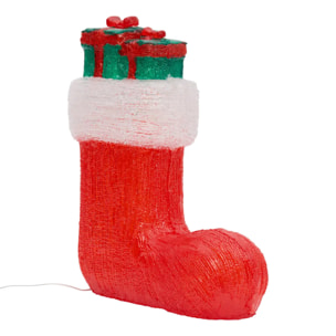 Chaussette de Noël lumineuse d'extérieur 30 LED 8 fonctions H. 38 cm sur secteur