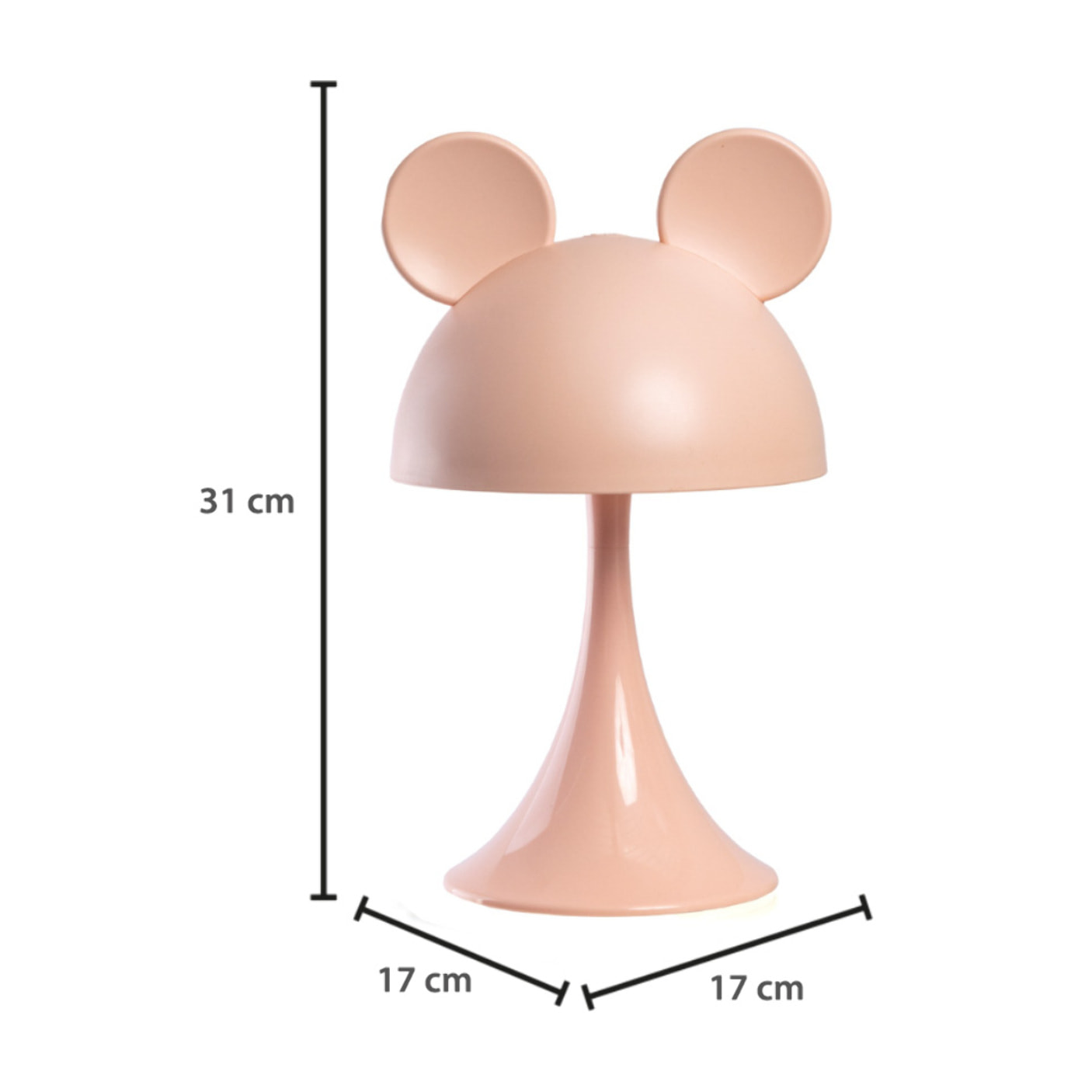Lampada Led Per Bambini Da Tavolo Comodino Ricaricabile Modello Simply Mouse Rosa